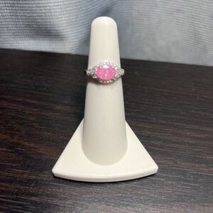 BP Pink and Silver Gemstone Ring